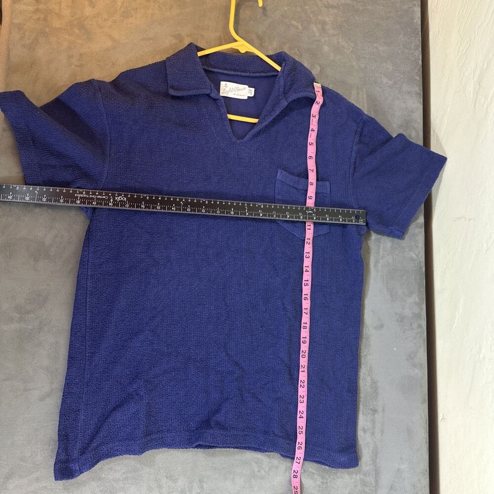 Lighthouse Joe JcCoy Size 38 Navy Terry Cloth Japan men Shirt Short Sleeve VTG - Picture 4 of 9